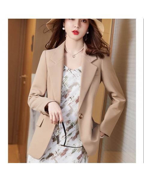 Khaki Spring and Autumn Small Suit Jacket Women's Spring and Autumn 2022 New Autumn Casual Small Suit Suit Autumn