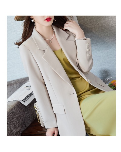 Khaki Spring and Autumn Small Suit Jacket Women's Spring and Autumn 2022 New Autumn Casual Small Suit Suit Autumn