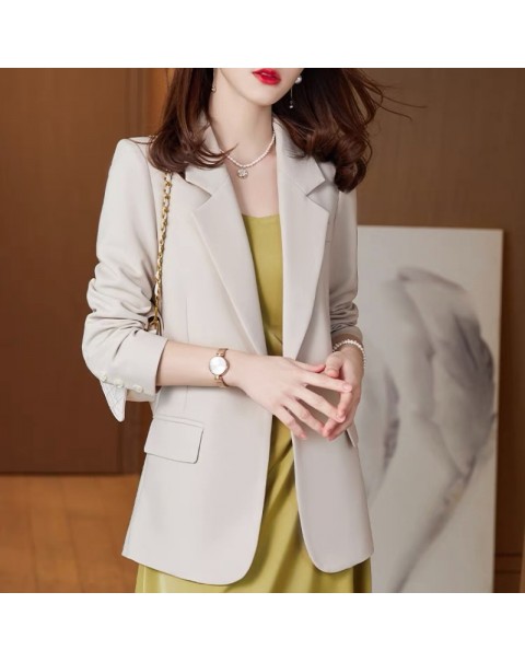 Khaki Spring and Autumn Small Suit Jacket Women's Spring and Autumn 2022 New Autumn Casual Small Suit Suit Autumn