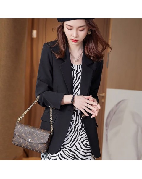 Khaki Spring and Autumn Small Suit Jacket Women's Spring and Autumn 2022 New Autumn Casual Small Suit Suit Autumn