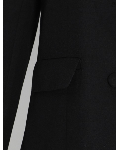 TWOTWINSTYLE Black Blazer For Women Notched Collar Long Sleeve Patchwork Tassel Hem Solid Blazers Female Korean Fashion Clothing