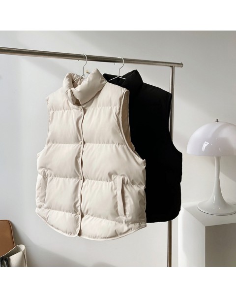 2021 Women Vest Coat Stand Collar Winter Women White Duck Down Oversize Tops Blue Vest Chaleco Mujer Gilet Casaco Feminino