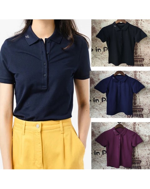 2021 High-quality Crocodile Mujer Shirt Polo Shirt Comfortable Lining Chemise Femme Top Short Sleeve Cotton Dress