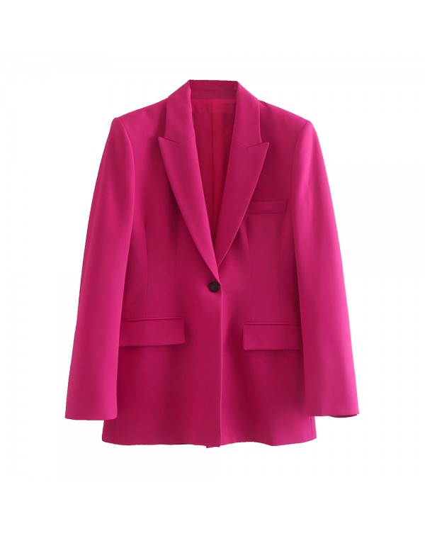 New women's jacket  Single Button solid color Blaz...